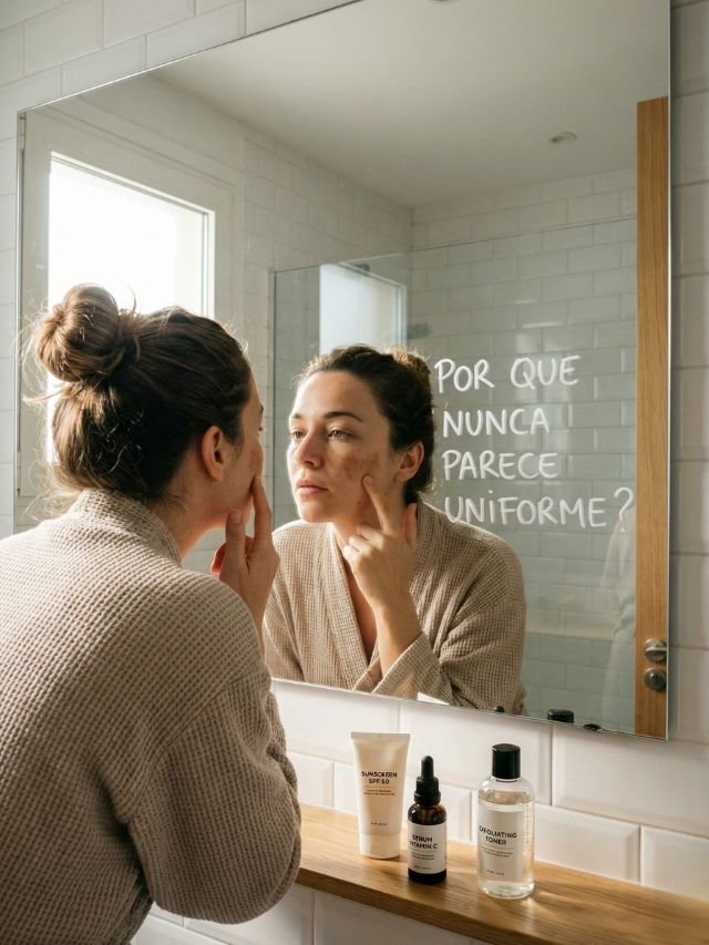 Por que sua pele nunca parece uniforme?